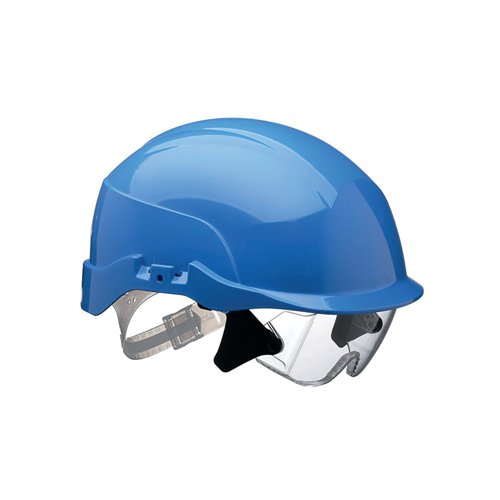 Centurion Spectrum Safety Helmet with Integrated Eye Protection Blue