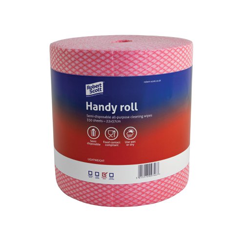 Robert Scott Handy Roll 350 Sheets Red Pack Of 2 104628r