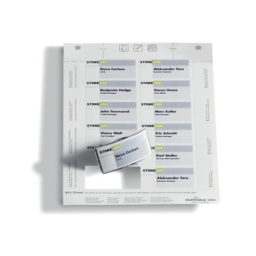 Durable Badgemaker Insert Sheets 40x75mm (Pack of 240) 1453/02 | DB14053 | Durable (UK) Ltd