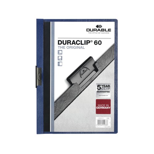 Durable Clip Folder DURACLIP 60 A4 Dark Blue (Pack of 25) 2209/07