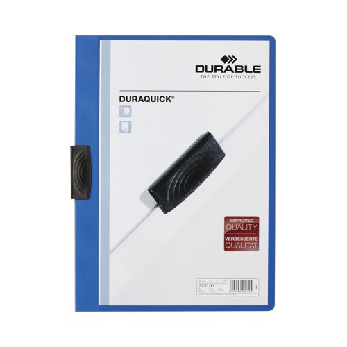 Durable DURAQUICK 20 Clip Folder A4 Blue (Pack of 20) 2270/06