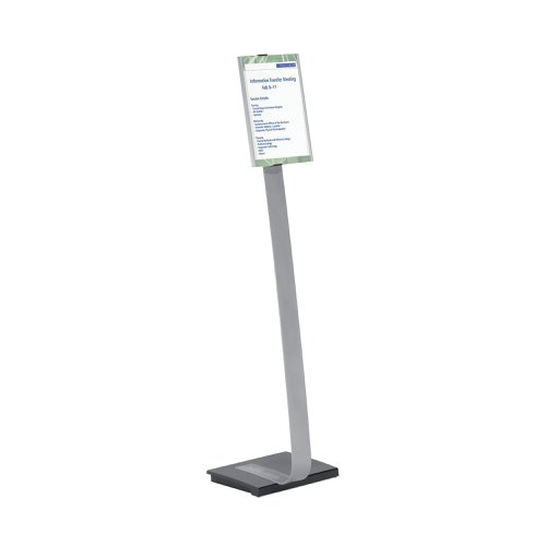 Durable Floor Infostand Info sign Stand A4 Silver 481223 Sign Holders DB40351