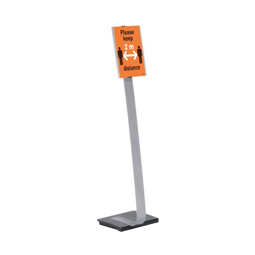 Durable Floor Infostand Info sign Stand A4 Silver 481223