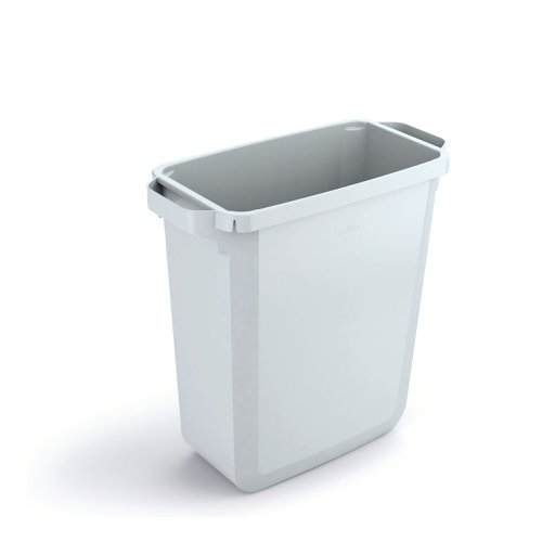 Durable Durabin Rectangular Waste Bin with handles for easy transportation. Ideal for waste-disposal and recycling in the office and warehouse environment. The waste bin is Food Safe to European Standard (pursuant to EU Directive 1935/2004/EU) and can be stored in a freezer.