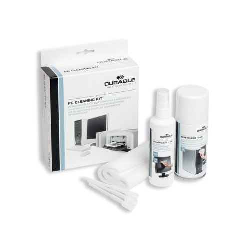 Durable PC Tech Cleaning Kit With Screen Spray, Foam Spray, Wipes and Keyboard Tool 583300