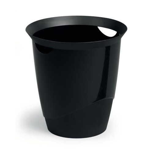 Durable Waste Basket Eco 80 Per Cent Recycled Plastic Bin 16 Litre Black 1701710060