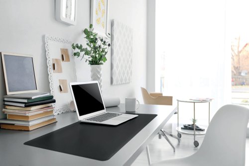 Durable Smooth Non-Slip Desk Mat 65x52cm Black 7103/01