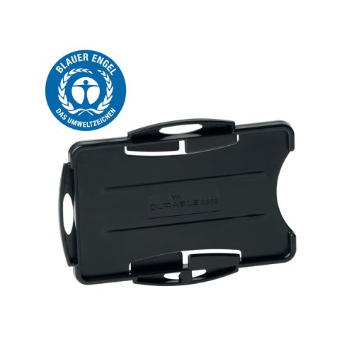 Durable ECO 2 Card Recycled Plastic Security ID Badge Holder Black (Pack of 10) 898901 | DB73065 | Durable (UK) Ltd