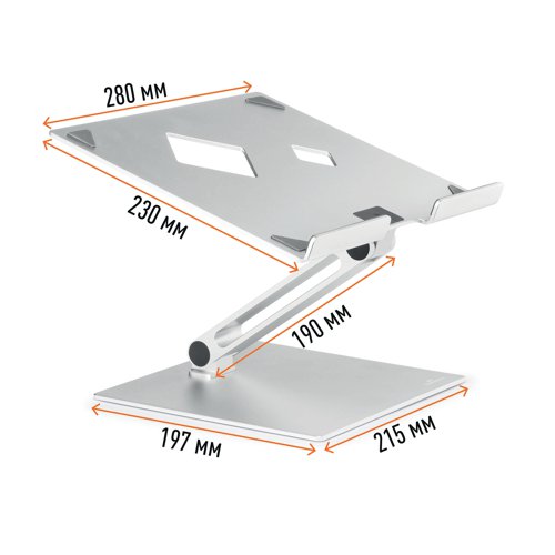 Durable Universal Adjustable Laptop Stand Rise Silver 505023