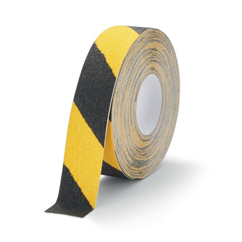 Durable DURALINE GRIP+ Strong Anti Slip Hazard Warning Floor Tape 50mmx15m Yellow/Black 1097130