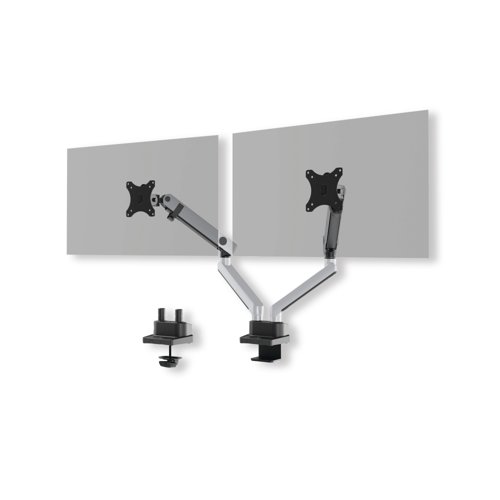 Durable Select Plus Monitor Mount Arm for 2 Screens Up to 32 Inch with Desk Clamp Attachment 509723