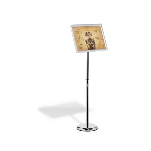 Durable Floor Infostand With Aluminium Snap Frame A3 Silver 479923 Sign Holders DB73555