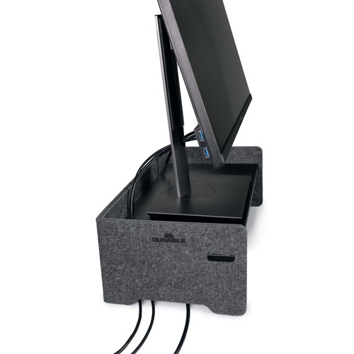 Durable Felt Monitor Riser Stand EFFECT Charcoal 508158 | Durable (UK) Ltd