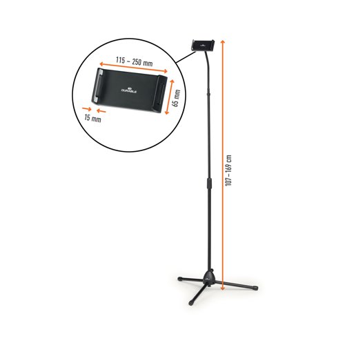 Durable Gooseneck Tablet/Phone/iPad Holder Twist Tripod Floor Stand Black 894201