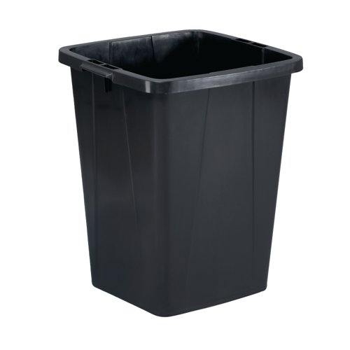 Durable Eco 90L Waste Recycling Bin Black Strong Square Durabin 1800505221