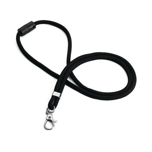 Durable Recycled Fabric Lanyard Black (Pack of 10) 824101