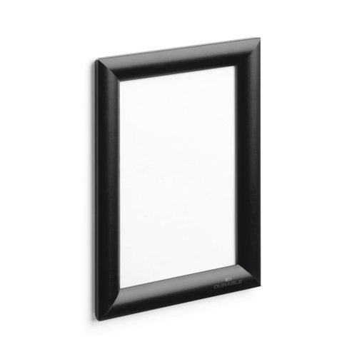 Durable Aluminium Snap Frame Notice Holder A5 Black 479501