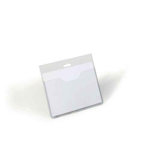 Durable Name Badge with Euro Perforation Partial Cover 60x90mm Transparent (Pack of 20) 8136/19 | Durable (UK) Ltd