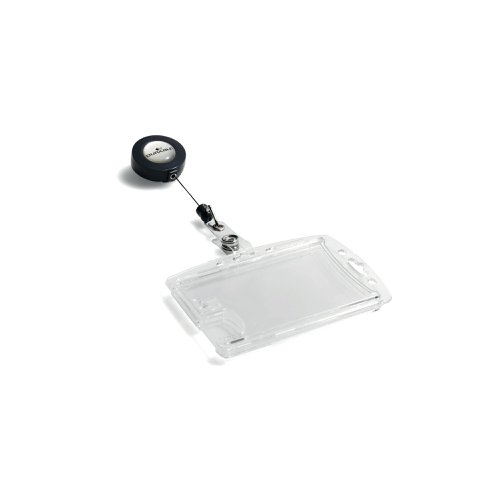 Durable Enclosed 2 Card Badge Reel Security Pass ID Holder Clear (Pack of 25) 8224/19 | DB80277 | Durable (UK) Ltd