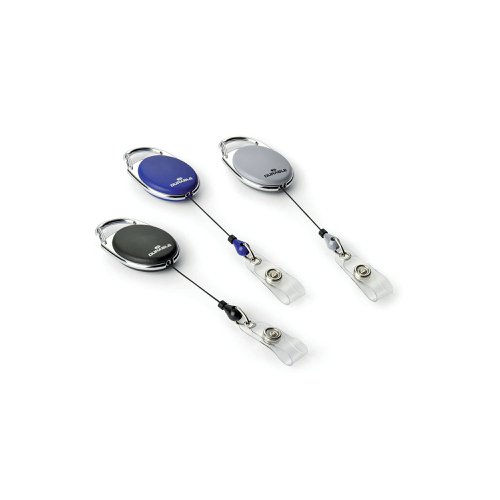 Durable STYLE Secure Retractable Clip Badge Reel for ID and Keys Blue (Pack of 10) 8324/07 | DB80614 | Durable (UK) Ltd