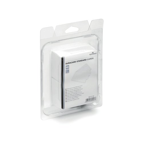 Durable Duracard Standard Blank Cards 0.76mm White (Pack of 100) 891502 | DB80827 | Durable (UK) Ltd