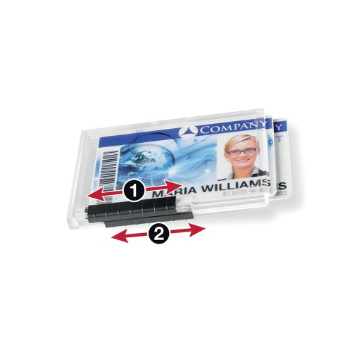 Durable PUSHBOX Duo 2 Card Security Pass ID Holder Clear (Pack of 10) 892119 | DB80878 | Durable (UK) Ltd