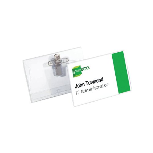 Durable Name Badge With Combi Clip 54x90mm Transparent (Pack of 50) 8101/19