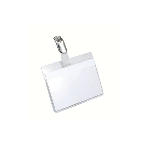 Durable Visitor Badge with Rotating Clip 60x90mm Clear (Pack of 25) 8106