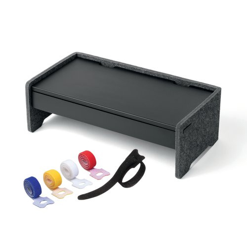 Durable Effect Drawer For Monitor Stand Black + FOC Cable Ties