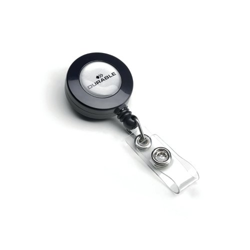 Durable Secure Retractable Clip Badge Reel for ID Cards and Keys (Pack of 10) 8152/58 | DB88931 | Durable (UK) Ltd