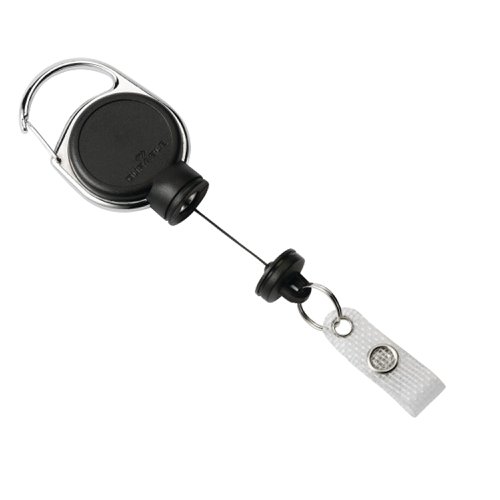 Durable Extra Strong Retractable Clip Badge Reel for ID and Keys Black 832901 | DB98179 | Durable (UK) Ltd