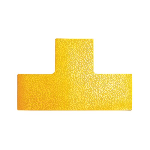 Durable Heavy Duty Adh Floor Marking T Shape Yellow Pack of 10 170004