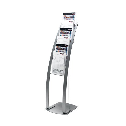 Deflecto Six Pocket Literature Floor Stand A4 Silver DE693145