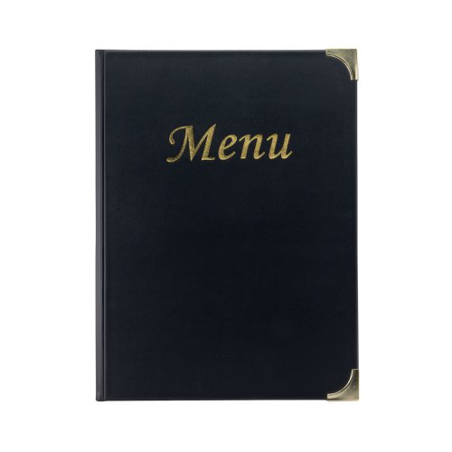 Securit Basic Range Menu Book Cover Box Set Fixed A4 Inserts (Pack of 10) MC-BOX-BRA4-BL | Deflecto