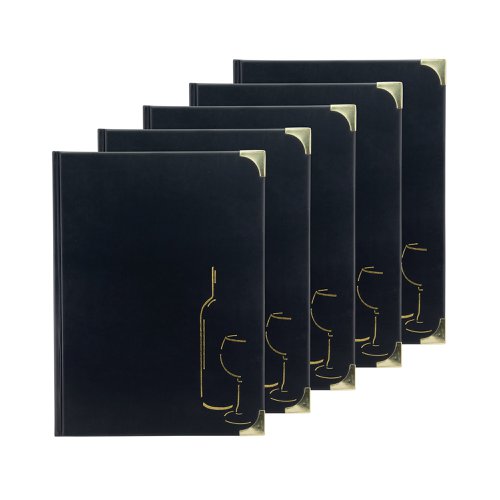 Securit Basic Range Wine Card PVC Leather Style A4 Black MC-BRWC-BL | Deflecto