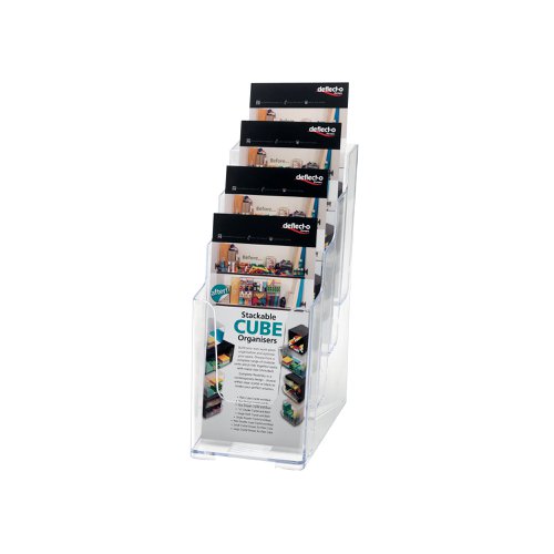 Deflecto 4 Tier Literature Holder 1/3 A4 DE777YTCRY