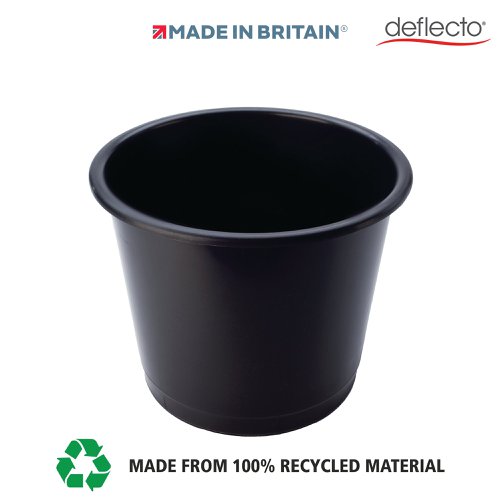 DF91194 | The Deflecto recycled starter kit includes one pen pot organiser, one magazine file, 2 stacking letter trays and a matching 14 litre waste bin. The Deflecto Stylish desk accessories are lightweight and durable in a striking black colour which creates a modern and attractive working space. Manufactured from 100% recycled material and designed with sustainability in mind, these products are also 100% recyclable. The Magazine file and Letter Trays are compatible with paper sizes up to A4. The letter trays, desk organiser and magazine file create space and order to the workstation and the matching 14 litre waste bin finishes off the collection. Proudly made in Britain, Deflecto is well known for their premium quality and craftsmanship.