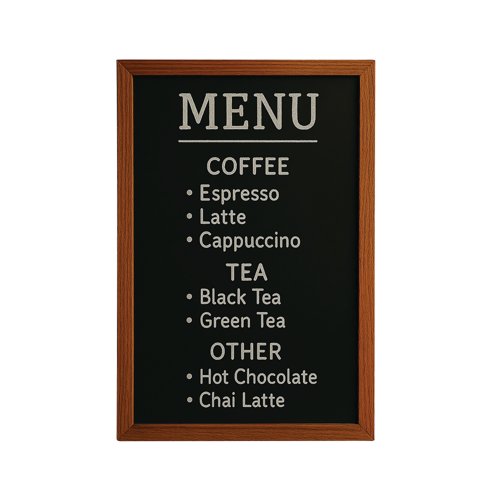 Deflecto Wall Mounted Chalkboard 400x600mm Teak WCB-40-60-TE
