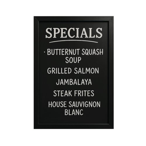 Deflecto Wall Mounted Chalkboard 300x400mm Black WCB-30-40-BLK
