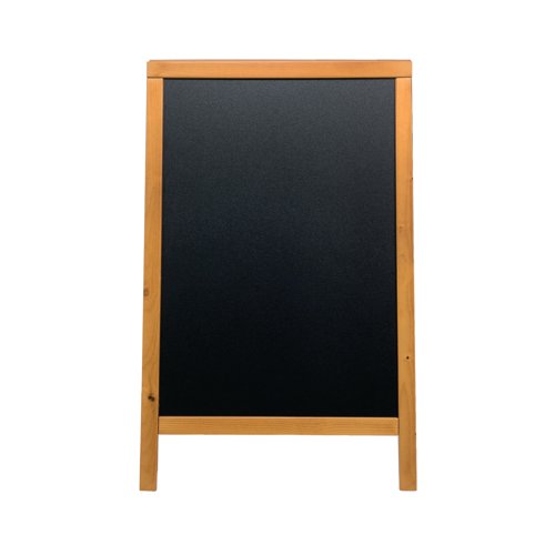 Deflecto Double Sided Pavement A Frame Chalkboard 850x545x440mm Teak PACB-85-TE