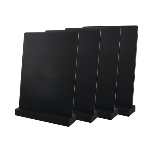Deflecto Double Sided A4 Countertop Chalkboard Information Display Black (Pack of 4) TCB-A4-BLKX4