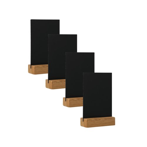 Deflecto Double Sided A5 Countertop Chalkboard Information Display Dark Oak (Pack of 4) TCB-A5-OAKX4