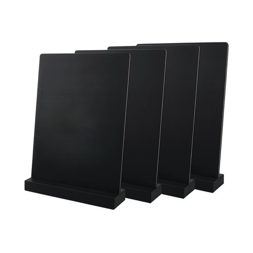 Deflecto Double Sided A5 Countertop Chalkboard Information Display Black (Pack of 4) TCB-A5-BLKX4