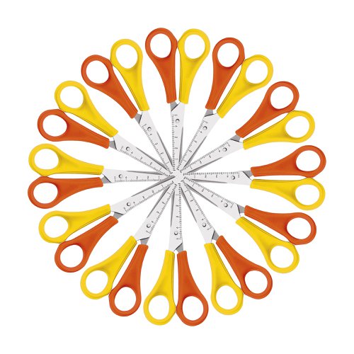 Westcott Left Handed Scissors 130mm Yellow/Orange (Pack of 12) E-21593 00