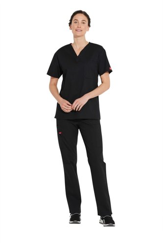 Dickies Signature Unisex Scrub Top: Comfort, Style & Practicality for Healthcare Professionals Black