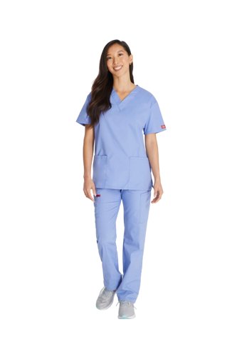 Dickies Signature V-neck Scrub Top Comfortable Healthcare Workwear Professional Medical Attire Cei