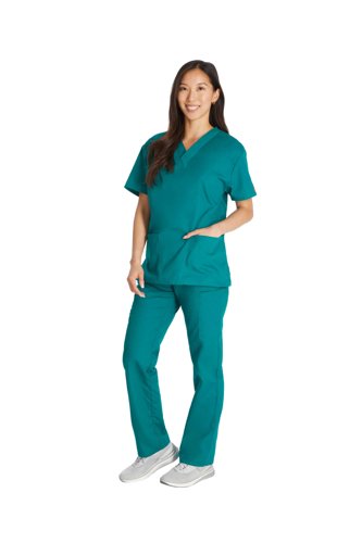 Dickies Signature V-neck Scrub Top Comfortable Healthcare Workwear Professional Medical Attire Hun