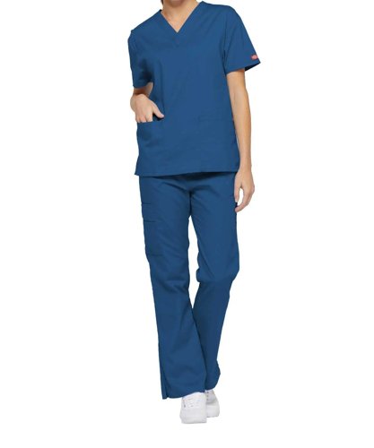 Dickies Signature V-neck Scrub Top Comfortable Healthcare Workwear Professional Medical Attire Roy