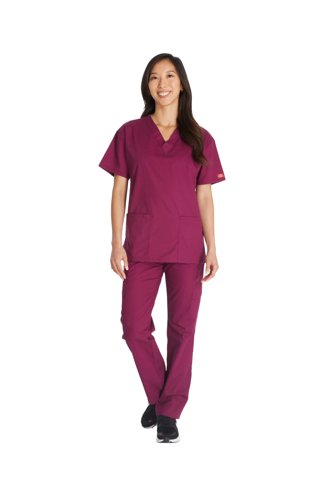 Dickies Signature V-neck Scrub Top Comfortable Healthcare Workwear Professional Medical Attire Win