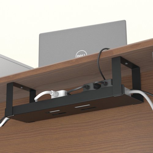 D-Line Desk Cable Tray Steel Black 604562